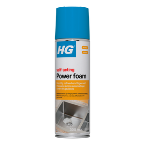 Hg - power foam keuken - vetoplossende spray - 300 ml - 1 stuk - maakt o.a. de gootsteen snel en goed schoon, effectief tegen hardnekkig vuil en vet
