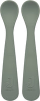Jollein - lepeltje (ash green) - siliconen - baby lepel, baby servies - 2 stuks - 6-18 maanden