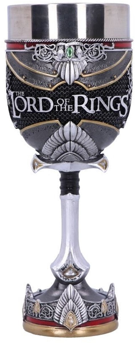 Nemesis now - the lord of the rings - aragorn - wijnkelk - zilver - 19.5cm
