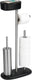 Wenko toiletbutler rivazza rvs zwart - toiletborstel met houder, toiletrolhouder, reserverolhouder en opbergbox zwart - vrijstaand