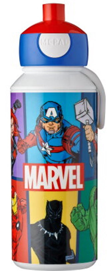 Mepal pop-up drinkfles campus - 400 ml - sluit goed af - drinkbeker voor kinderen - avengers