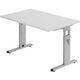 Desk straight height adjustable c-leg walnut 1200x800x680-760mm