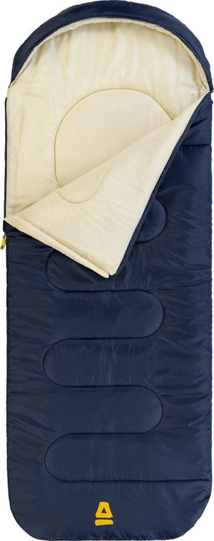 Abbey camp slaapzak extra ruim- pilotmodel - blauw - 220x85 cm