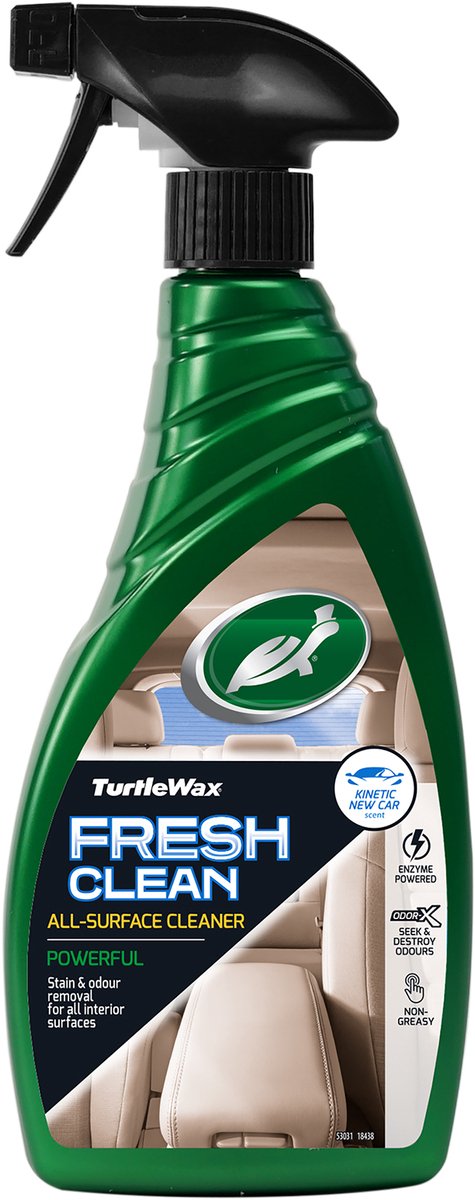 Turtle wax power out fresh clean all-surface cleaner - krachtige vlekken geur verwijderaar - voor alle oppervlakten – met odor-x technologie - verfrist tot 30 dagen - 500ml