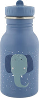 Trixie drinkfles - mrs. elephant - rvs waterfles voor kinderen - 350 ml - lekvrije fles - blauw - olifant