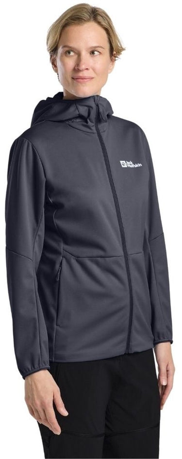 Jack wolfskin feldberg hoody graphite softshell jas dames