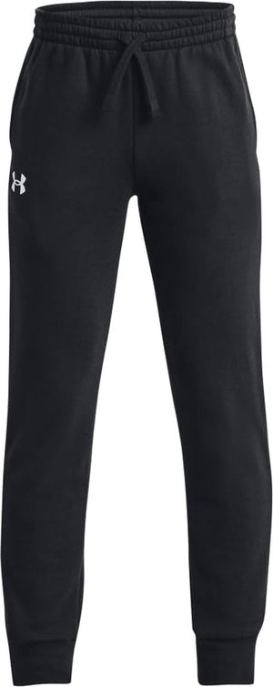 Under armour ua rival fleece joggers-blk jongens sportbroek - zwart - wit