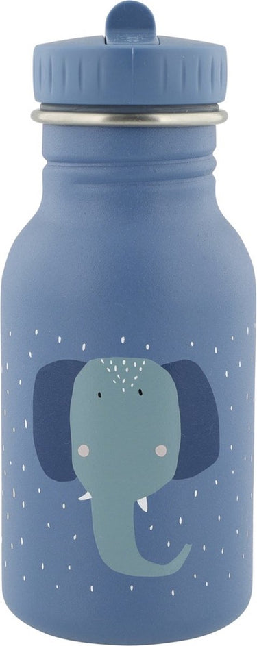 Trixie thermos drinkfles - mrs. elephant - rvs waterfles voor kinderen - lekvrije fles - 350ml - blauw