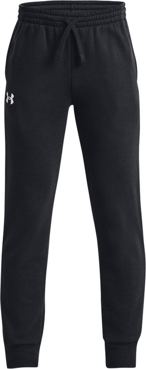 Under armour ua rival fleece joggers-blk jongens sportbroek - zwart - wit