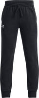 Under armour ua rival fleece joggers-blk jongens sportbroek - zwart - wit