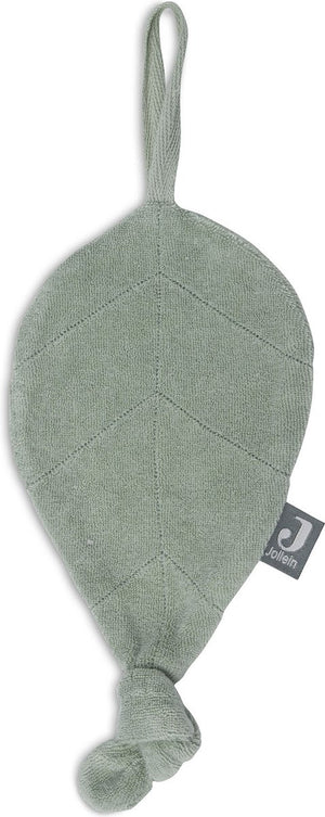 Jollein - speendoekje badstof leaf (ash green) - speenknuffel, speendoekje baby, speendoek - polyester-katoen