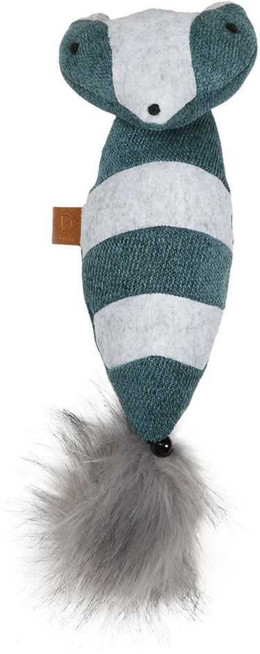 D d home - kattenkruid - kat - rocco trappelkussen wasbeer 40x11cm blauw - 1st