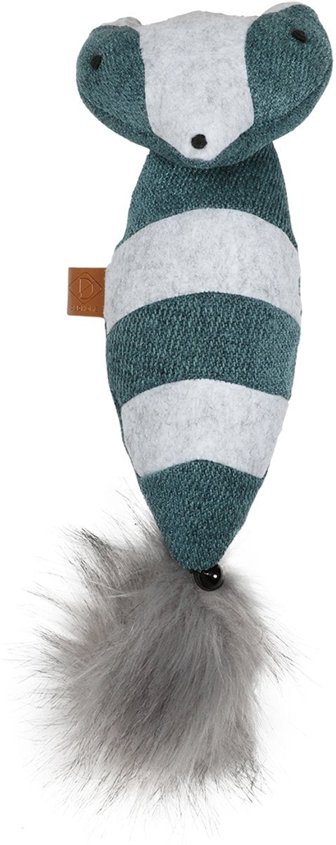 D d home - kattenkruid - kat - rocco trappelkussen wasbeer 40x11cm blauw - 1st