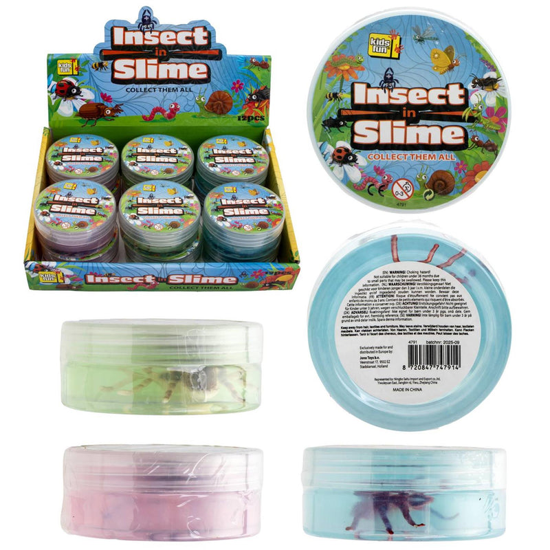 Laden Sie das Bild in Galerie -Viewer, Slime met insect 90 gram 12 assorti
