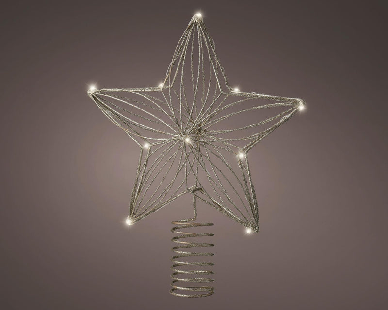 Chargez l'image dans la visionneuse de la galerie, Lumineo piek ster met 12 led lampen werkt op batterij met timer.
