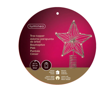 Lumineo piek ster met 12 led lampen werkt op batterij met timer.