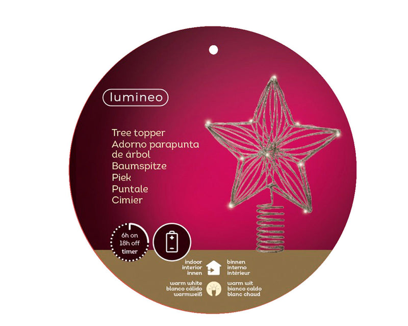 Chargez l'image dans la visionneuse de la galerie, Lumineo piek ster met 12 led lampen werkt op batterij met timer.
