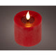 Lumineo realistische led kaars met wax pit en vlam effect ø7.5x9,5cm rood met 6uur timer werkt op batterij