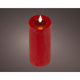 Lumineo realistische led kaars met wax pit en vlam effect ã˜7.5x20cm rood met 6uur timer werkt op batterij