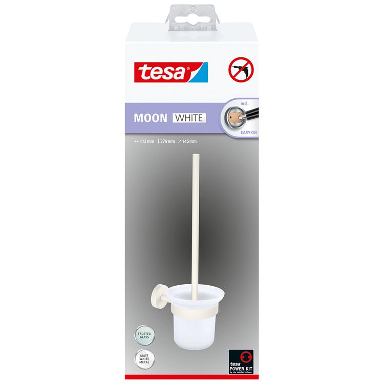 Afbeelding laden in galerijviewer, Tesa 1073531 - moon white toiletborstel wit | 1 stuks
