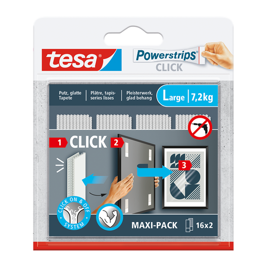 Tesa 1074181 - powerstrips click 16x2 l | 6 stuks