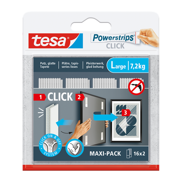 Tesa 1074181 - powerstrips click 16x2 l | 6 stuks