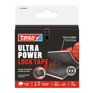 Tesa klittenband ultra power lock tape zelfklevend extreem sterk weerbestendig – 1m x 25mm