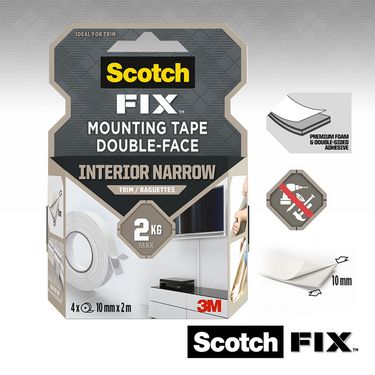 3m 1071434 - scotch-fix™ montagetape voor sierlijsten , 10mmx2m, 4 rolls | 6 stuks