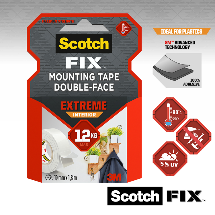 Afbeelding laden in galerijviewer, Montagetape scotch fix extreme interior 19 mm
