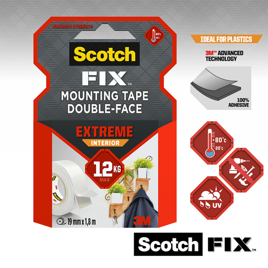 Montagetape scotch fix extreme interior 19 mm