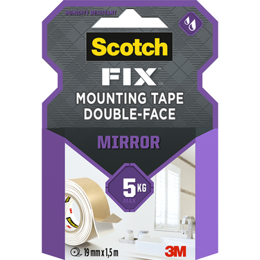 3m 1071422 - scotch-fix™ mirror montagetapetape 19mmx1,5m, 1 rol pak | 12 stuks