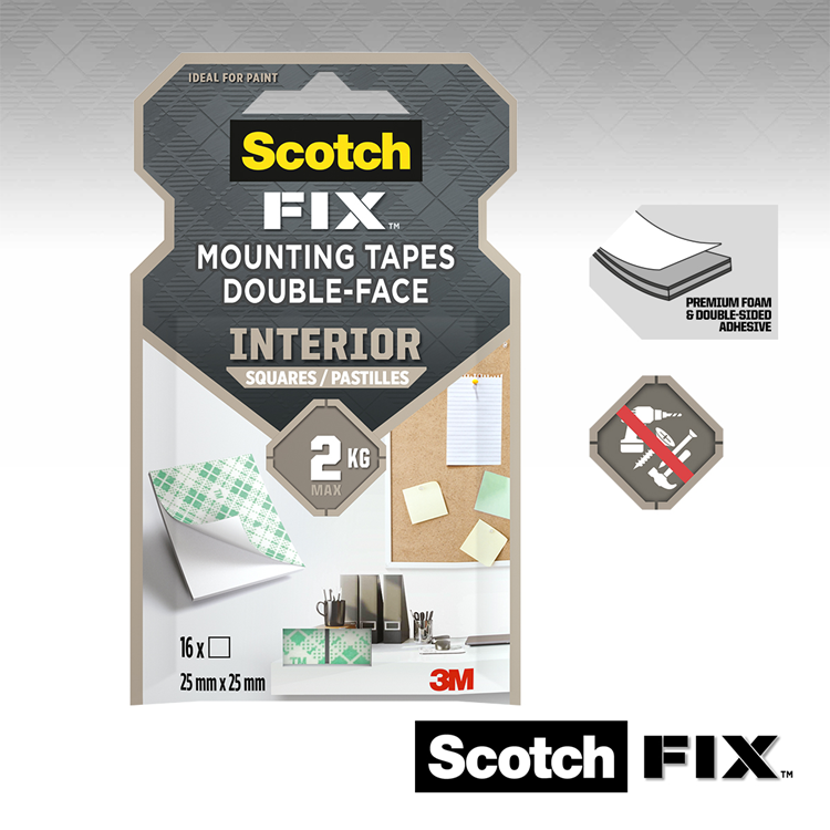 Afbeelding laden in galerijviewer, 3m 1071431 - scotch-fix™ interior montage vierkantjes 25mmx25mm, 16 stri | 16 stuks
