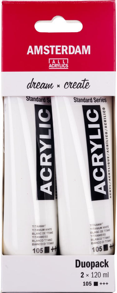 Amsterdam standard series titaan wit duo pack | 2 x 120 ml