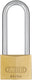 Abus hangslot - 30mm - hb60 - messing inox staal (verpakt in blister)