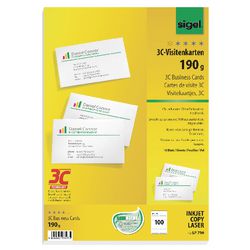 Sigel visitekaartjes 3c 190 g m² wit