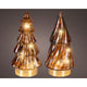 Lumineo micro led kerstboom glas ã˜6x12.8cm bruin warm wit 2 assorti