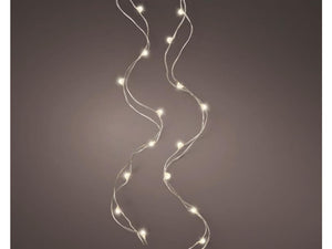 Lumineo micro led draadverlichting 195cm-40l zilver warm wit
