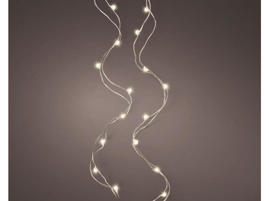 Lumineo micro led draadverlichting 195cm-40l zilver warm wit