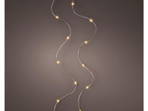 Lumineo micro led streng lichtsnoer zilver klassiek warm 195cm-40l op batterij
