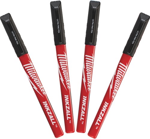 Milwaukee accessoires inkzall fine tip black pens - 4pc - 48223164