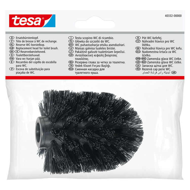 Load image into Gallery viewer, Tesa 1073537 - vervanging kop voor toiletborstel zwart - chroom | 1 stuks
