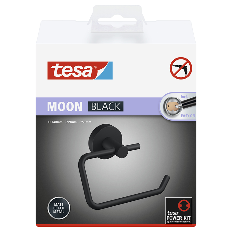 Chargez l'image dans la visionneuse de la galerie, Tesa beiersdorf ag moon - toiletrolhouder - zwart - mat - metaal
