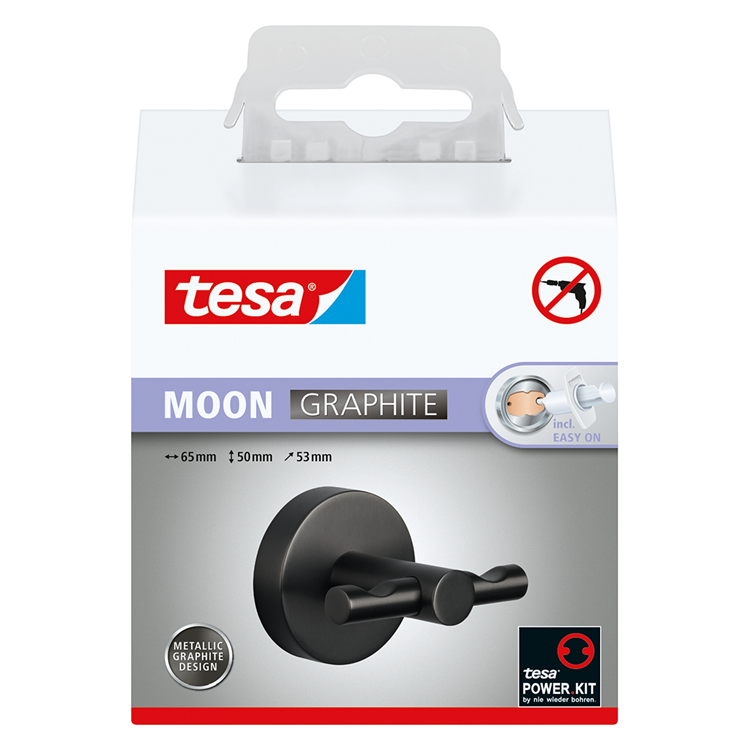Afbeelding laden in galerijviewer, Tesa 1072308 - moon grafiet badjashaak | 2 stuks
