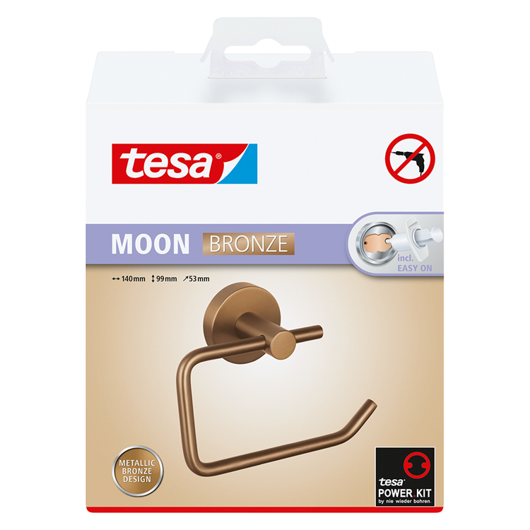 ギャラリービューアに画像をロードする, Tesa 1072311 - moon brons toiletrolhouder zonder deksel | 2 stuks
