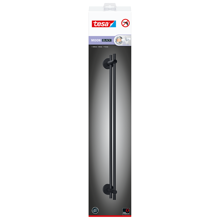 Chargez l'image dans la visionneuse de la galerie, Tesa 1073527 - moon black handdoekhouder wand dubbel zwart | 1 stuks
