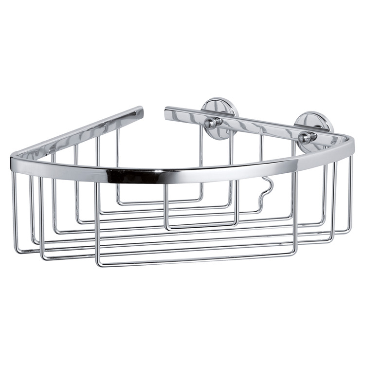 Afbeelding laden in galerijviewer, Tesa ® aluxx hoek douche- badmand, hoogglans verchroomd aluminium, zelfklevend

