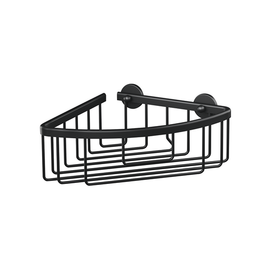 Tesa hoekmand aluxx black matzwart badkamer zelfklevend zonder boren – 192x92x200mm