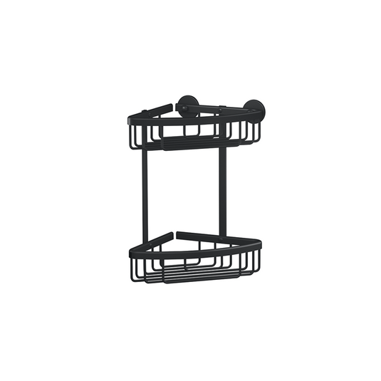 Tesa doucherek aluxx black 2-niveaus matzwart badkamer zelfklevend zonder boren – 163x260x170mm