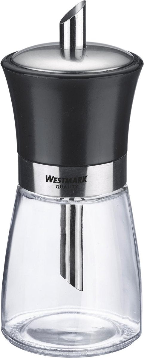Westmark suikerstrooier, inhoudscapaciteit: 190 ml, glas roestvrij staal kunststof, blacky, transparant zwart zilver, 63592260