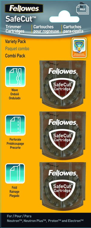 Fellowes papiersnijder snijmessen - gegolfd, geperforeerd en gevouwen - 3 stuks